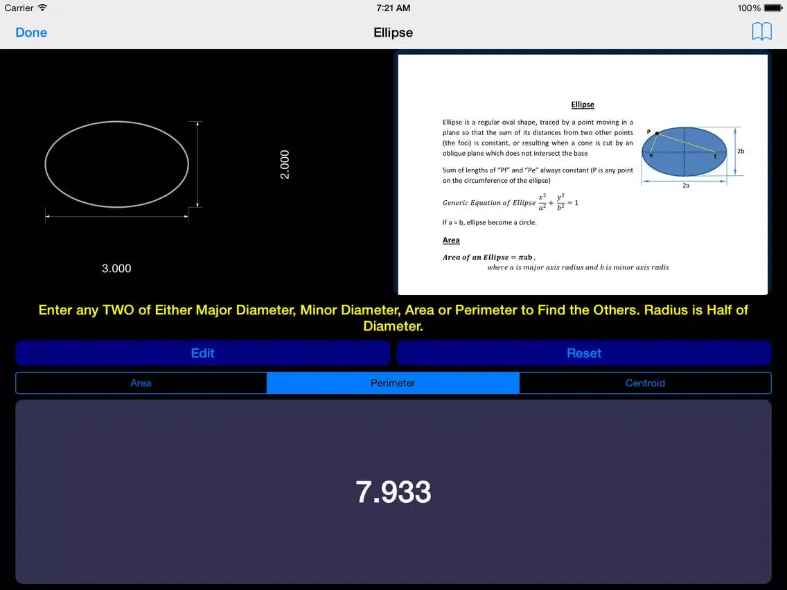 Zrzuty ekranu 2D Shapes Area and Perimeter Calculator iPad 