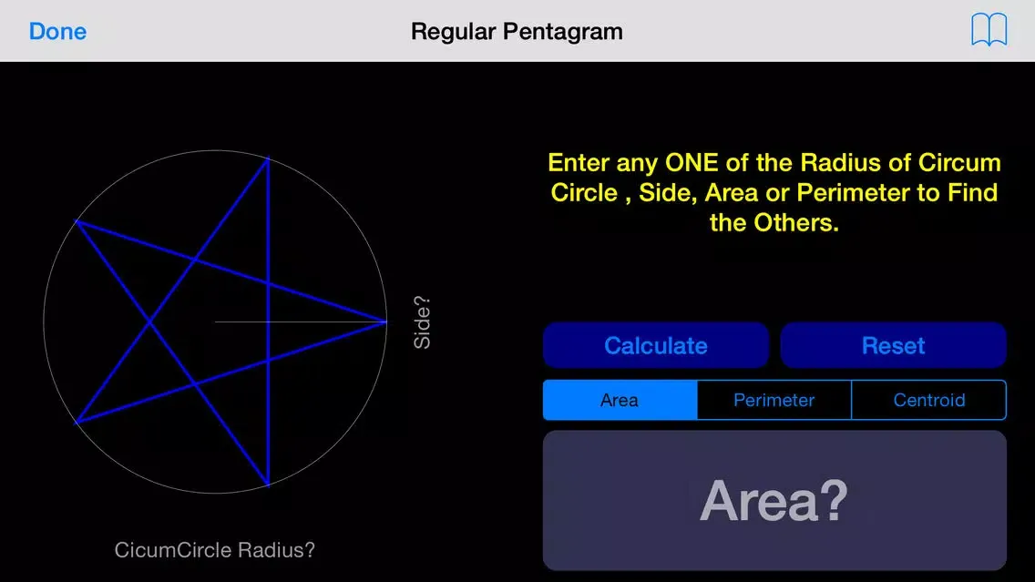 Zrzuty ekranu 2D Shapes Area and Perimeter Calculator