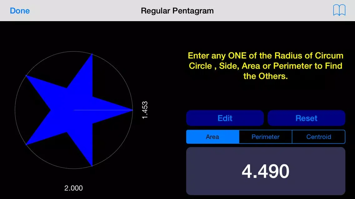 Zrzuty ekranu 2D Shapes Area and Perimeter Calculator