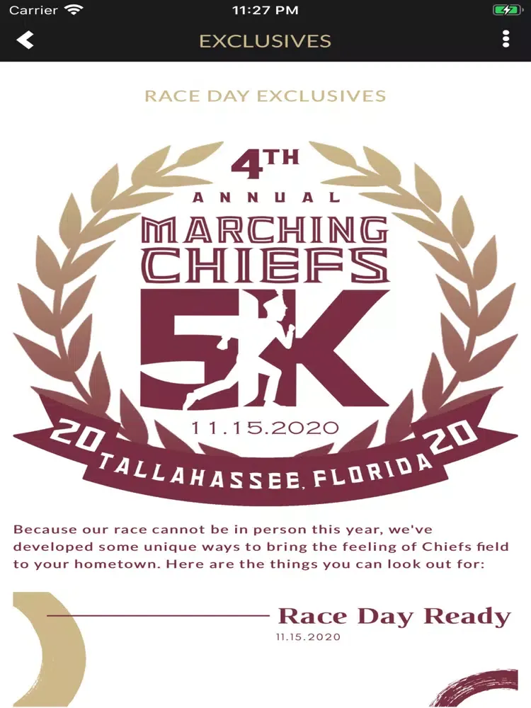 4th Annual Marching Chiefs 5K iPad  스크린샷