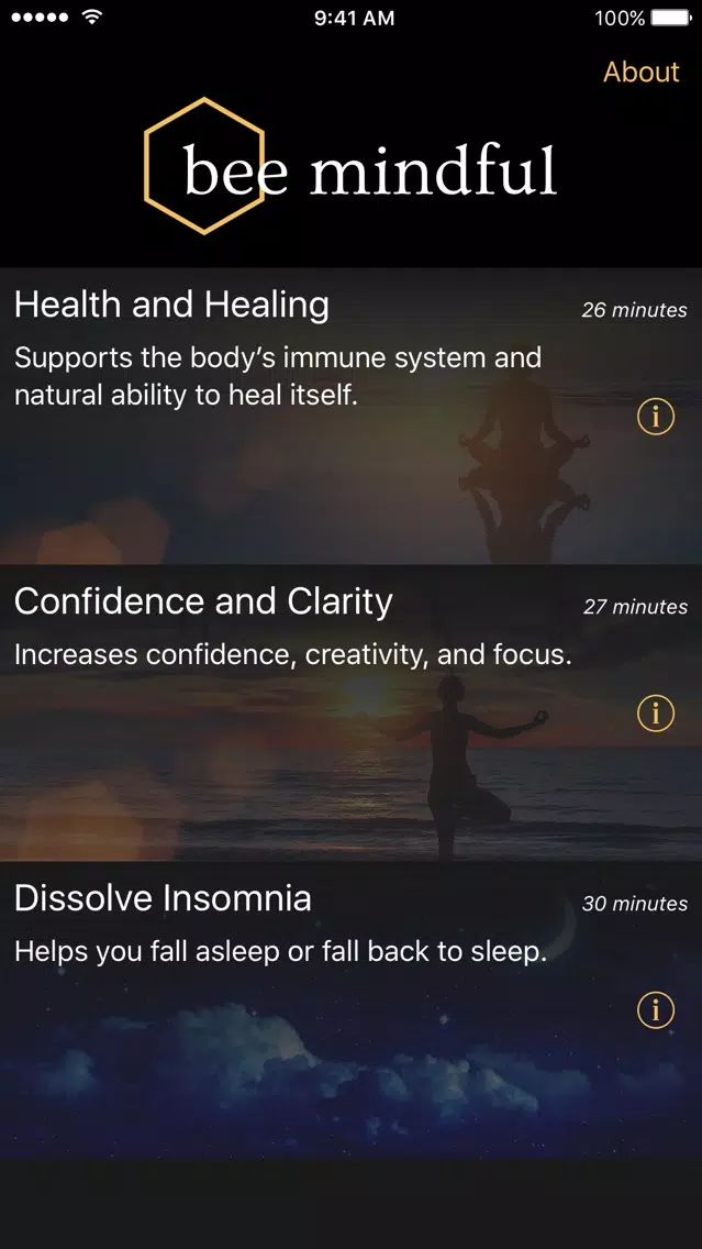 ภาพหน้าจอของ Bee Mindful – Yoga Nidra Meditation