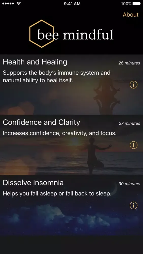 ภาพหน้าจอของ Bee Mindful – Yoga Nidra Meditation