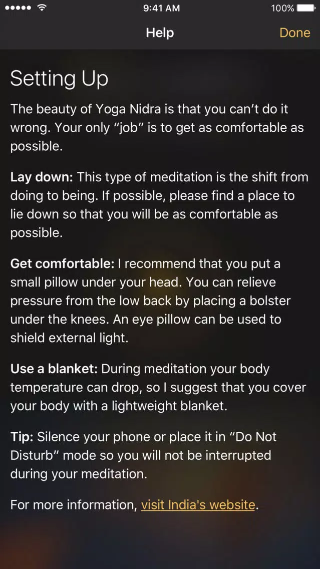ภาพหน้าจอของ Bee Mindful – Yoga Nidra Meditation