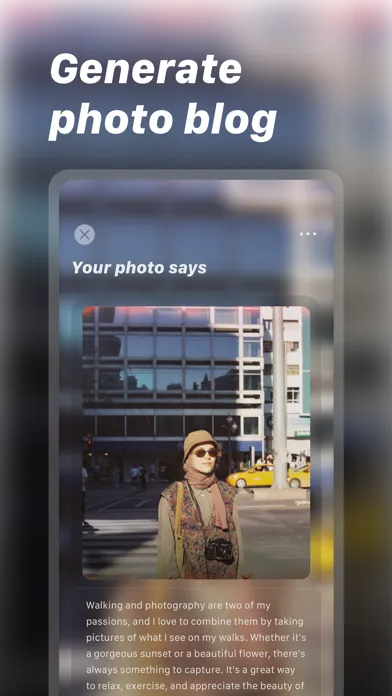 Screenshot di Photosays- AI text generation