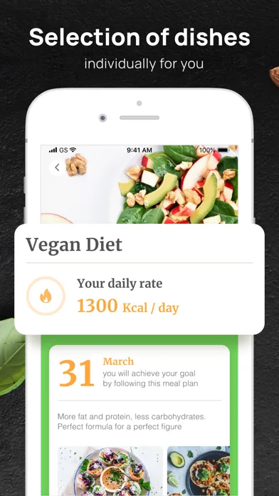 Captures d'écran de PEP: Vegan - Diet meal plan