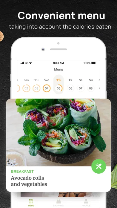 Captures d'écran de PEP: Vegan - Diet meal plan