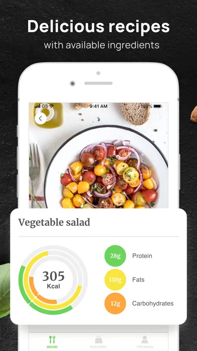 Captures d'écran de PEP: Vegan - Diet meal plan