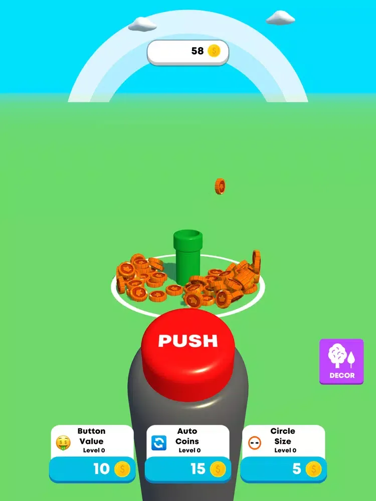 Idle Coin Button iPad  Screenshots