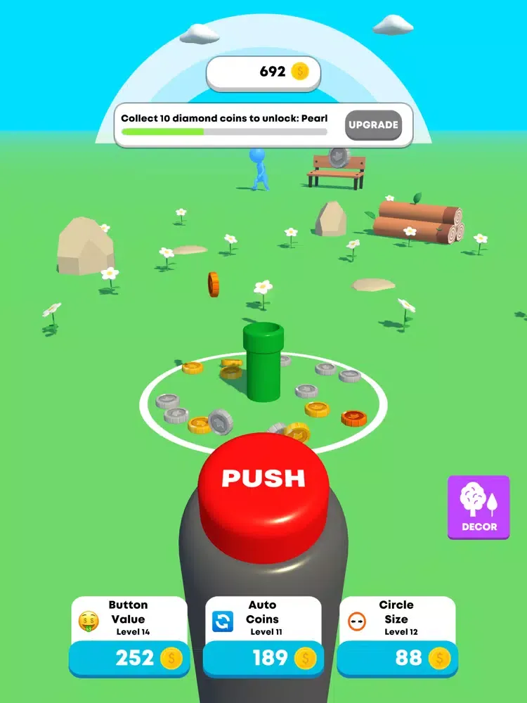 Idle Coin Button iPad  Screenshots