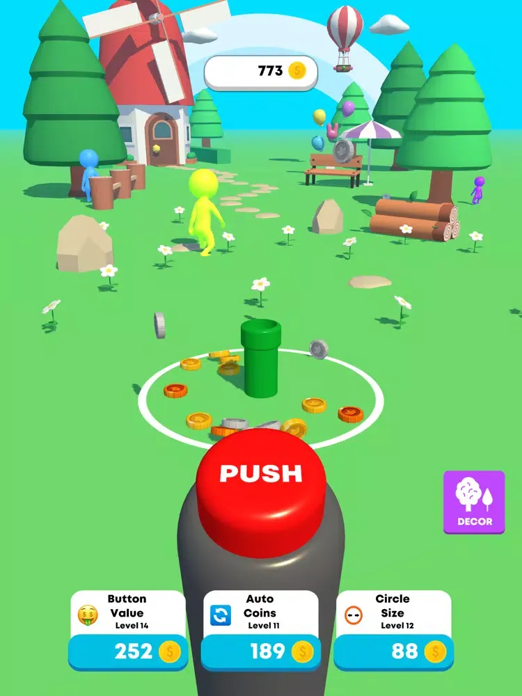 Idle Coin Button iPad  Screenshots