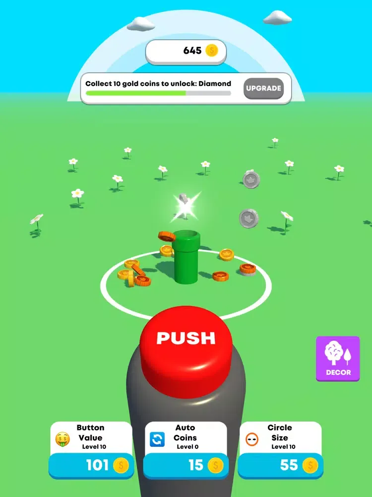 Idle Coin Button iPad  Screenshots