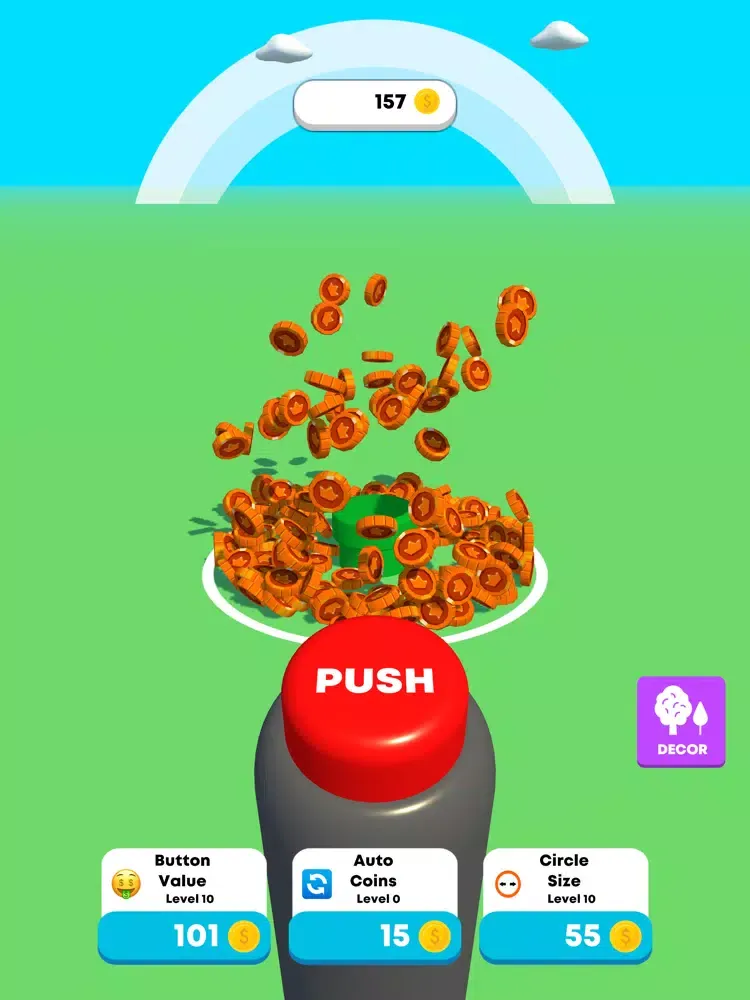 Idle Coin Button iPad  Screenshots