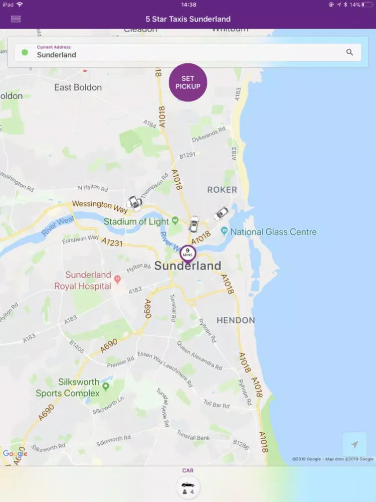 Tangkapan layar 5 Star Taxis Sunderland iPad 