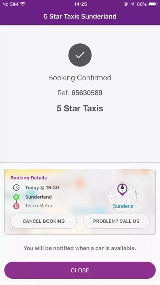 Tangkapan layar 5 Star Taxis Sunderland
