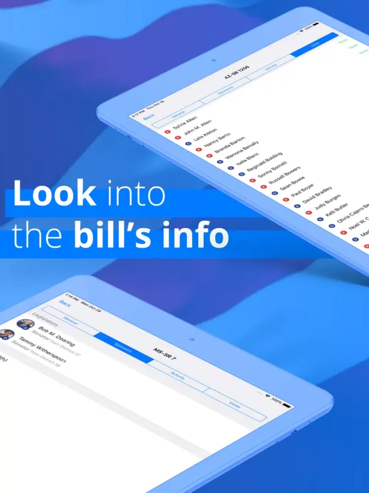 Tangkapan skrin LobbyUp - Legislation Tracker iPad 