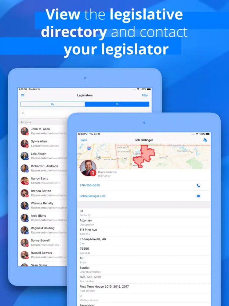 Tangkapan skrin LobbyUp - Legislation Tracker iPad 