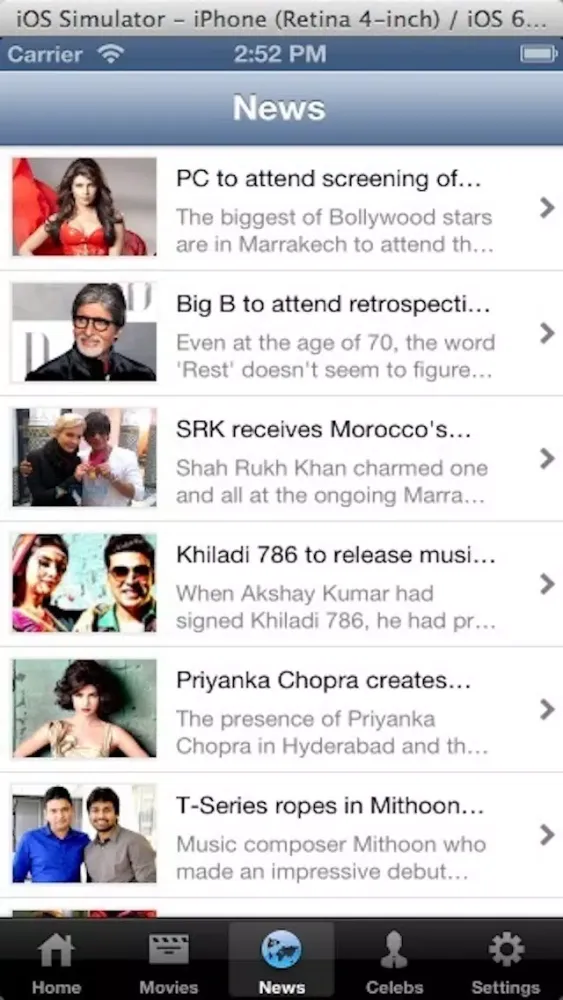 Скриншоты Bollywood App