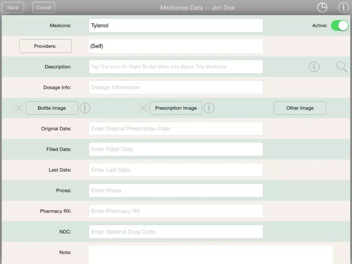 Ảnh chụp màn hình của Health Cabinet iPad 
