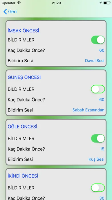 Zrzuty ekranu İmsakiyeli Ezan Vakti