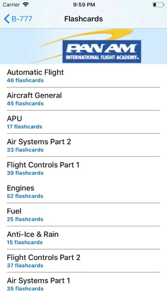 Capturas de tela do Pan Am B-777 Type Rating Prep