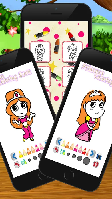 cute princess coloring book and page for kid应用截图