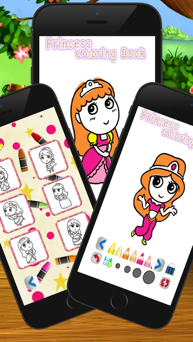 cute princess coloring book and page for kid应用截图