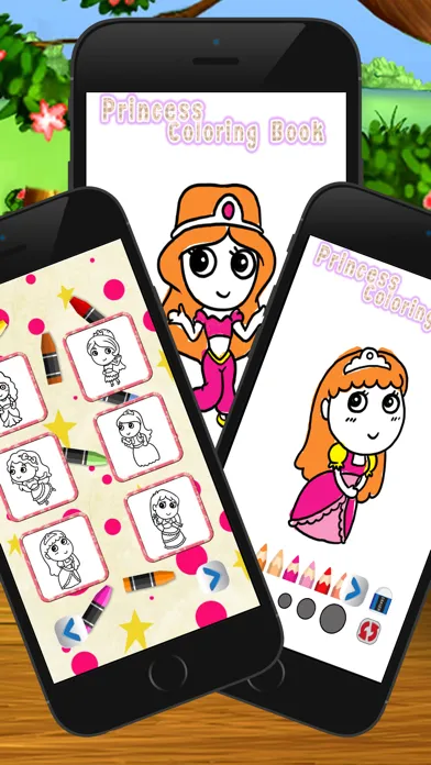 cute princess coloring book and page for kid应用截图
