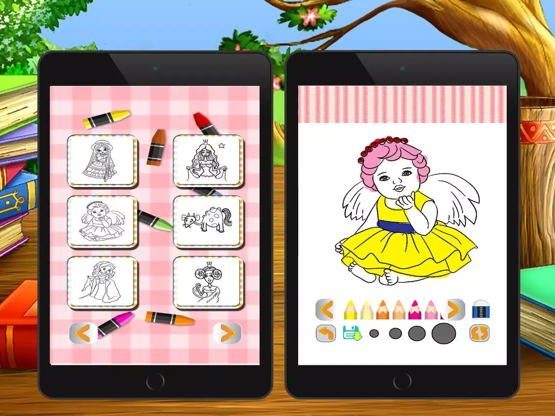 Screenshot di Princess Cute Coloring Book for kid iPad 