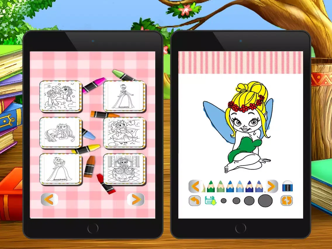 Screenshot di Princess Cute Coloring Book for kid iPad 