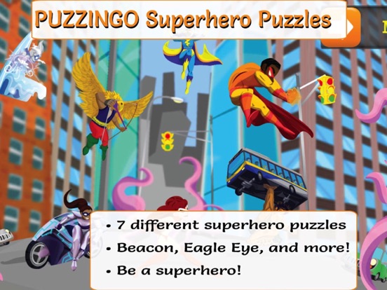 PUZZINGO Superhero Puzzles iPad 应用截图