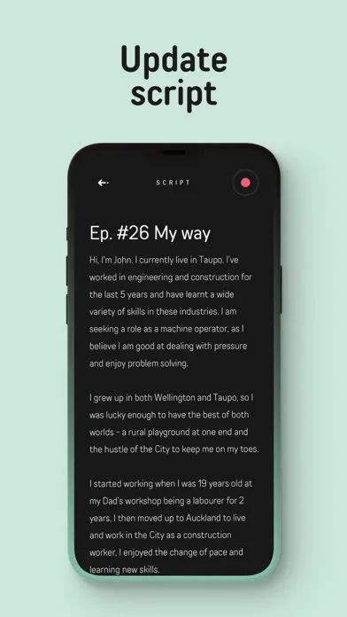 Ảnh chụp màn hình của Prompted – a Teleprompter app