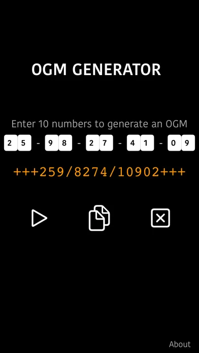 Capturas de tela do OGM Generator