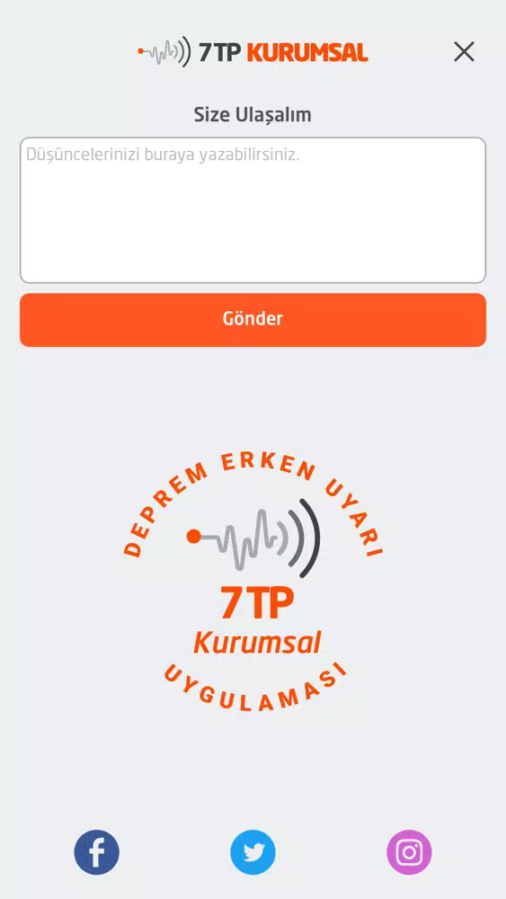 Ảnh chụp màn hình của 7TP Erken Uyarı Kurumsal