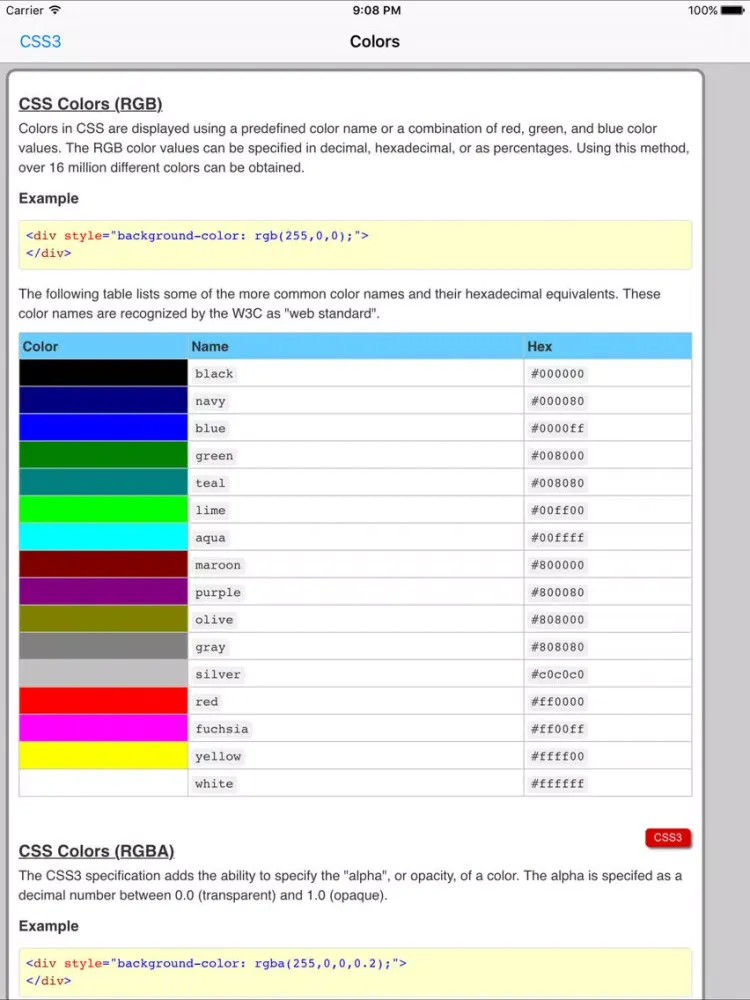 Capturas de tela do CSS3 Pro FREE iPad 