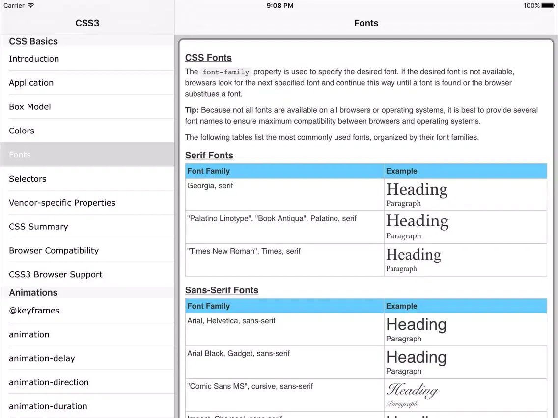 Capturas de tela do CSS3 Pro FREE iPad 