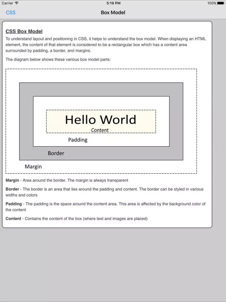 ภาพหน้าจอของ CSS Pro FREE iPad 