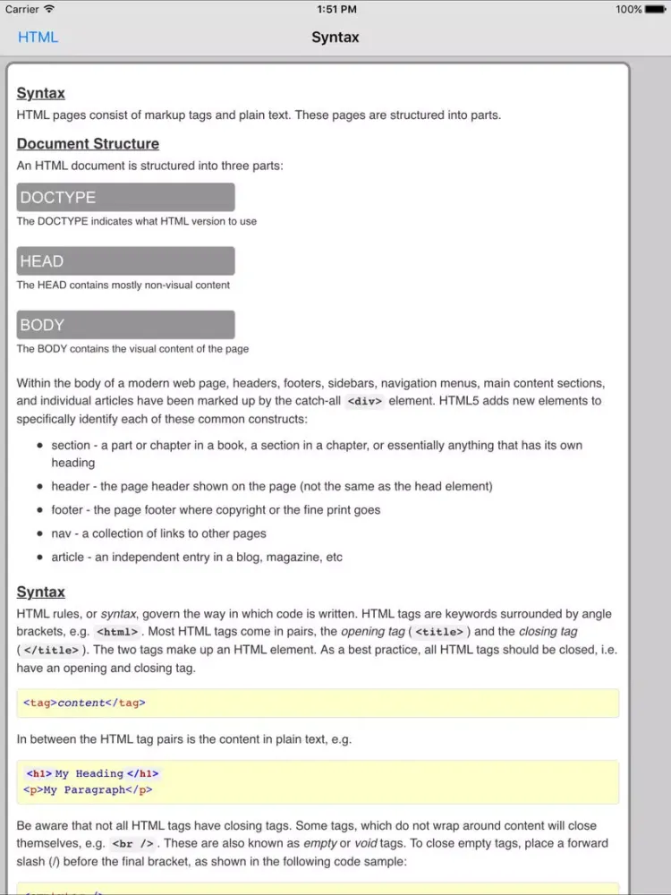 HTML Pro FREE iPad  Screenshots