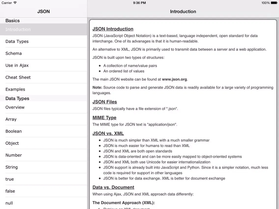 Captures d'écran de JSON Pro iPad 