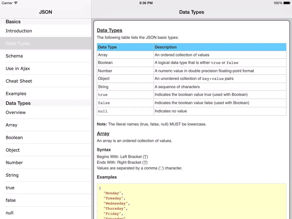 Captures d'écran de JSON Pro iPad 