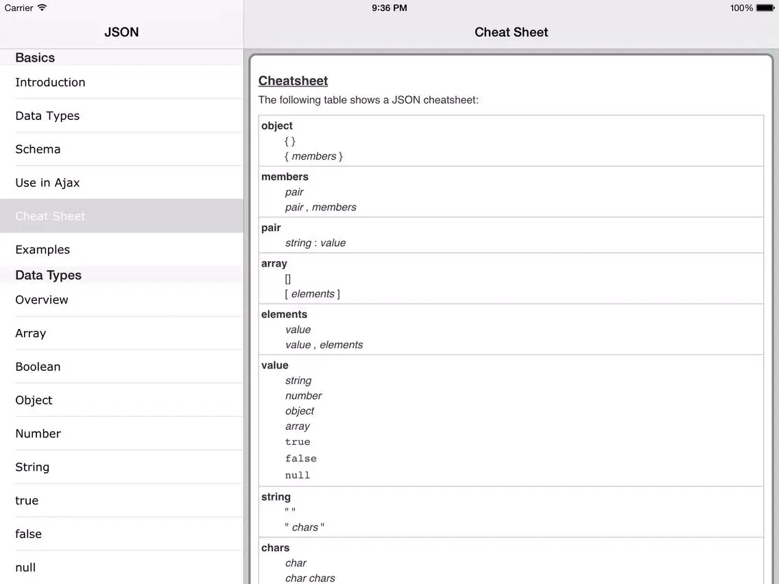 Captures d'écran de JSON Pro iPad 