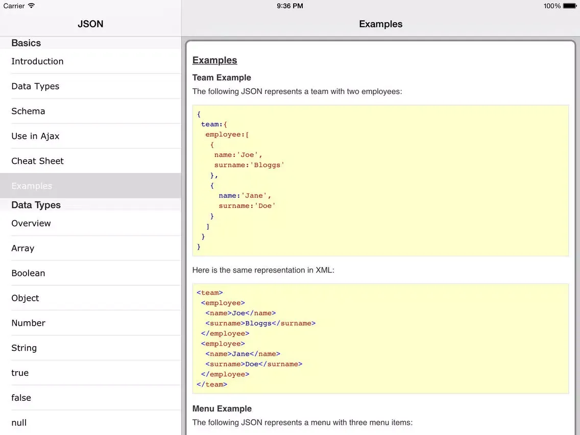 Captures d'écran de JSON Pro iPad 