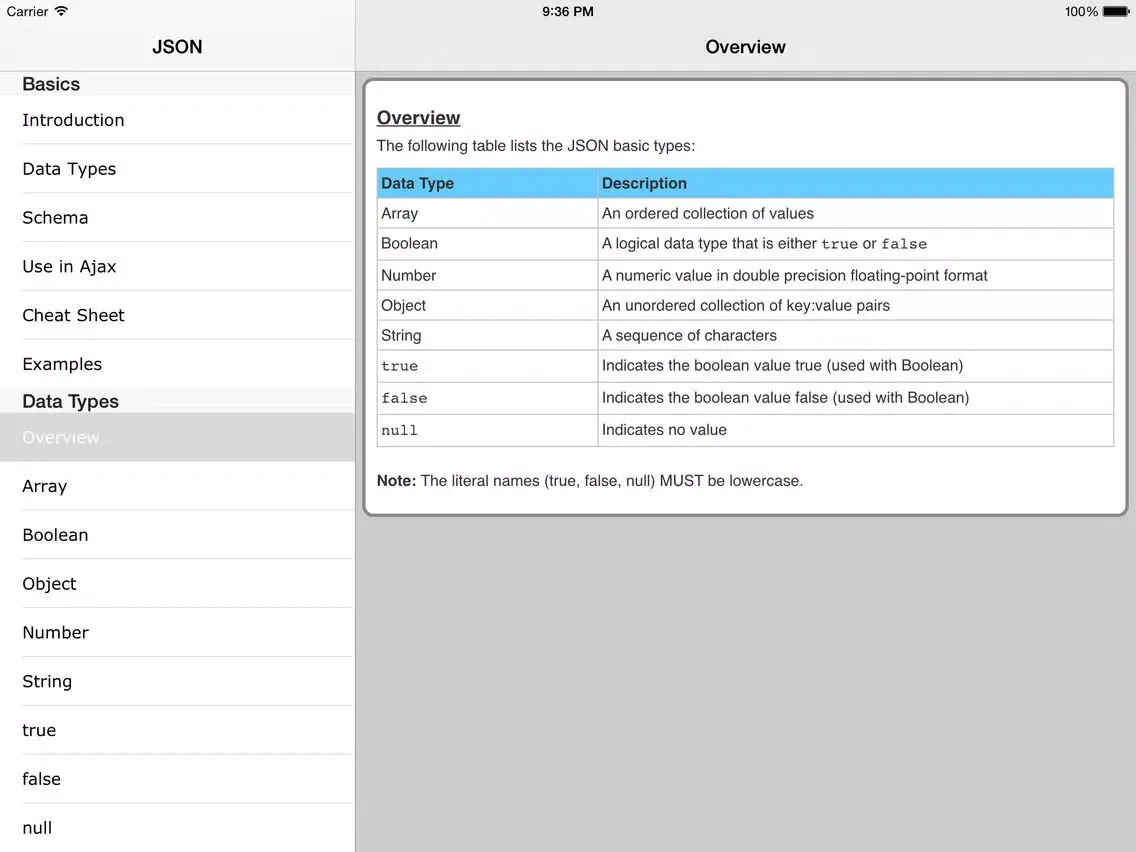 Captures d'écran de JSON Pro iPad 