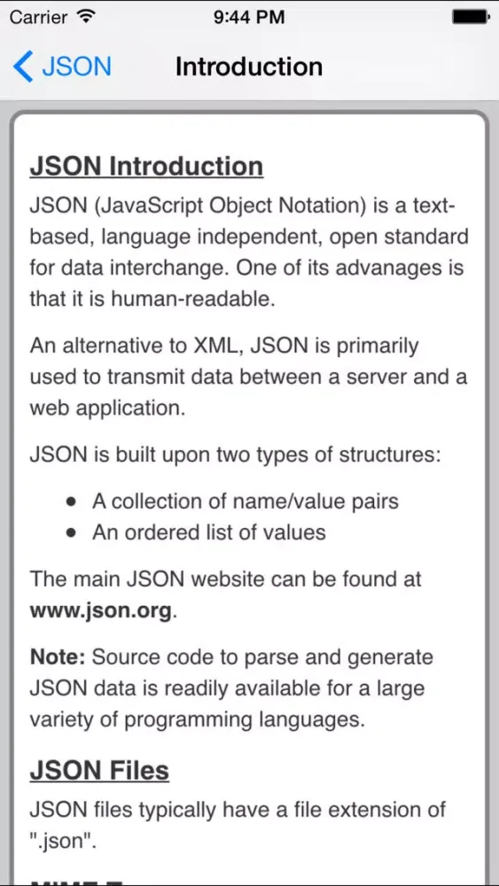 Captures d'écran de JSON Pro