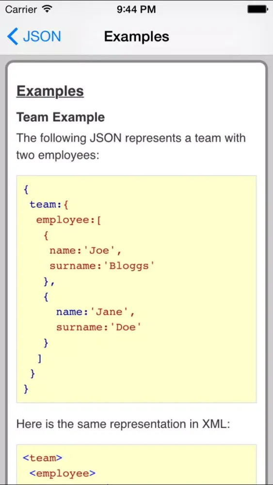 Captures d'écran de JSON Pro