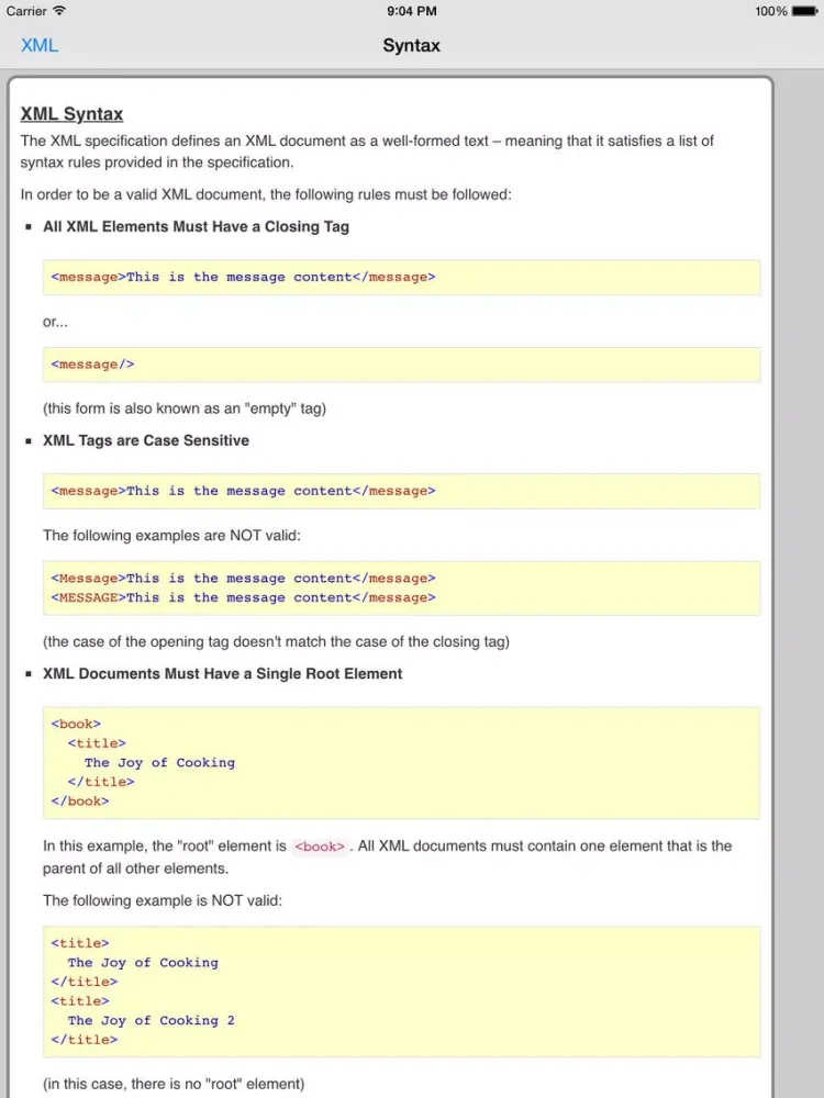 XML Pro FREE iPad  스크린샷