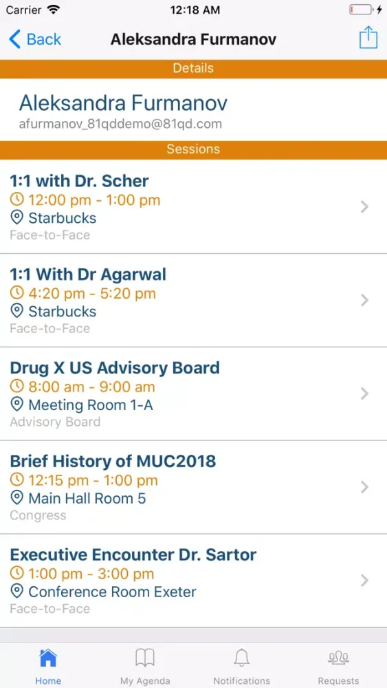 Screenshot di Congress Event Tracker