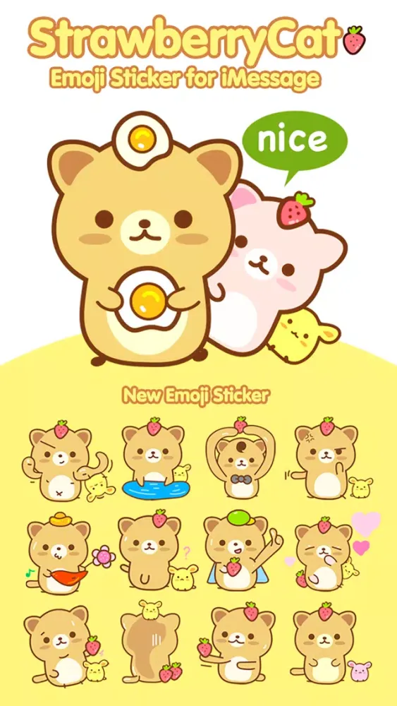 Zrzuty ekranu Strawberry Cat Pro - Cute & Emotional Stickers