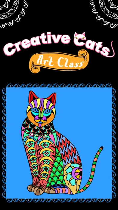Creative Cats Art Class-Stress Relieving Coloring Books for Adults FREE应用截图
