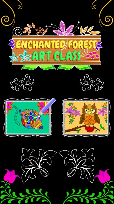 Enchanted Forest Art Class- Coloring Book for Adults سکرین شاٹس