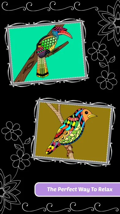 Screenshot di Love Birds Art Class: Stress Relieving Coloring Books for Adults